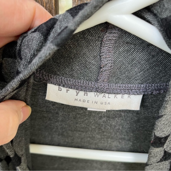 Bryn Walker Gray & Black Long Open Draped Vest Sz L - Picture 3 of 14